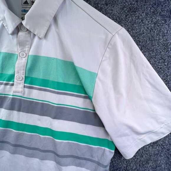 Adidas Golf Polo Climacool Short Sleeve Athletic Golf Shirt Mens Small White - Picture 7 of 13